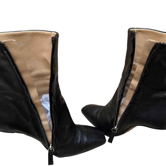 Top shop Hobbs Black Leather Ankle Boots Size 40/ 9.5 - Picture 9 of 11